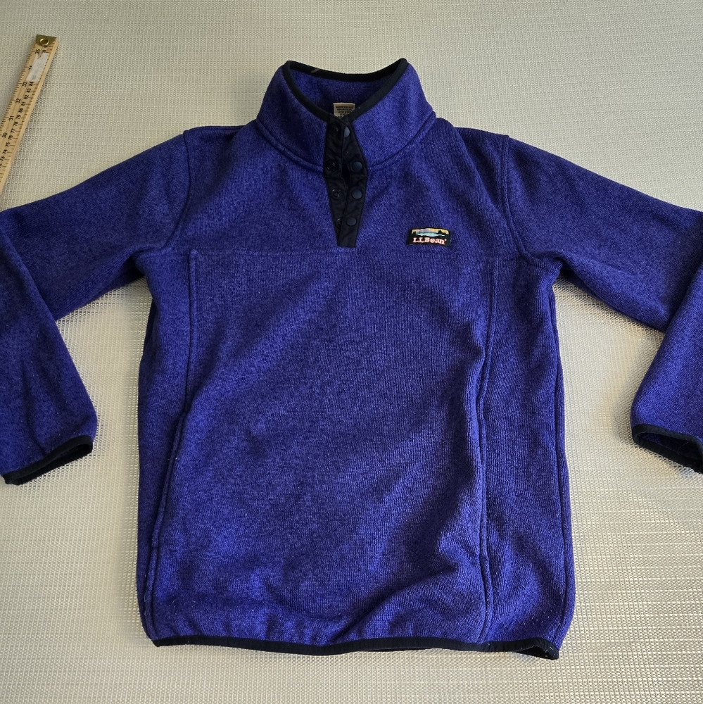 LL Bean Pullover Long Sleeve Sweatshirt Knit Fleece Purple 300193 Youth L 14-16 - Picture 2 of 13